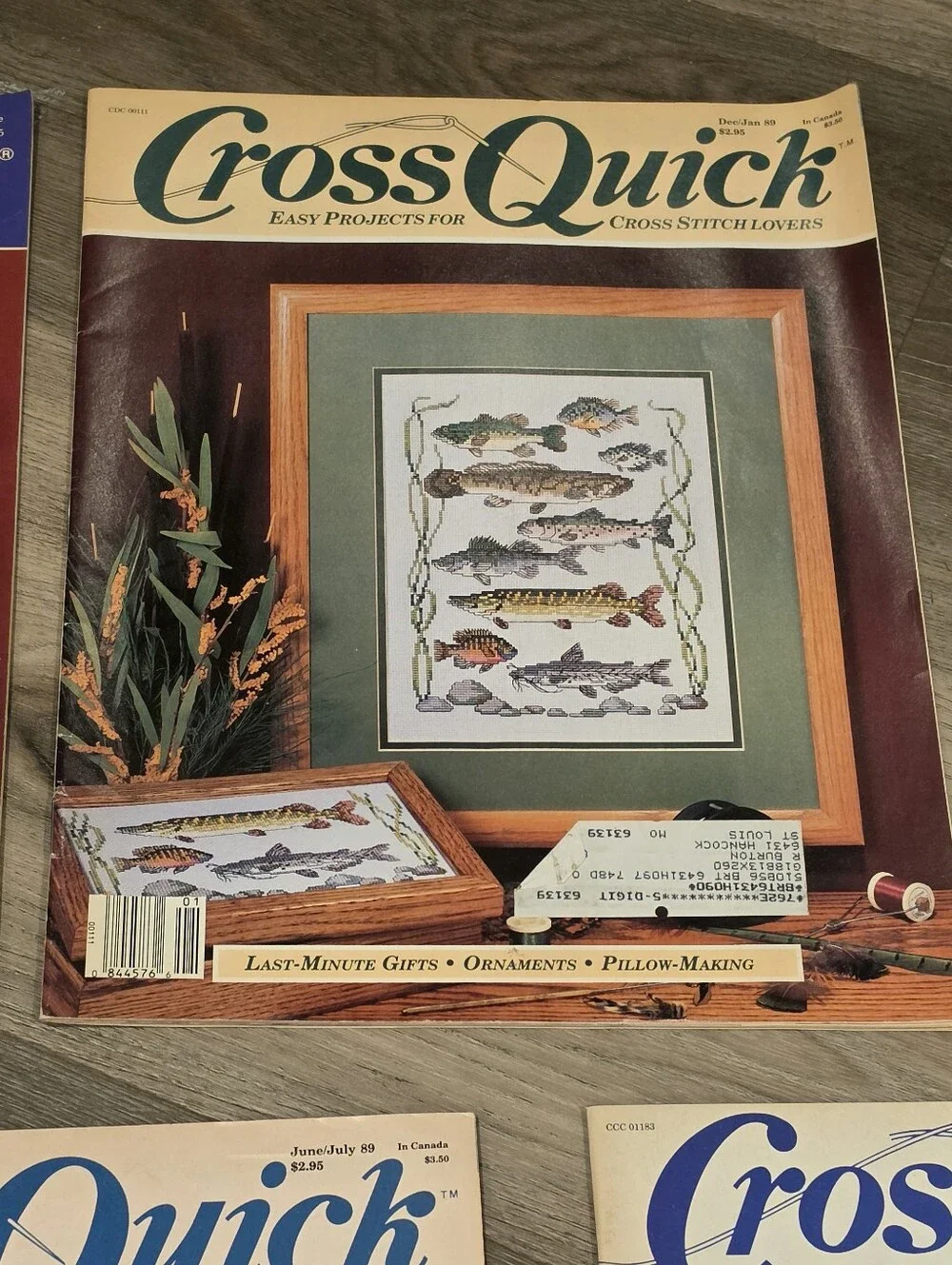 Lot of 5 Vtg Cross Quick Magazines 1988 1989 Premier Issue Cross Stitch Patterns